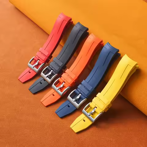 Premium Grade Fluororubber watch Strap FKM 21mm For tissot seastar 1853 1000 2000 strap Man Waterpro