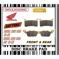 HONDA REBEL CMX 1100 21-22 BRAKE PADS SET SUPERBIKE FR0NT & REAR DAYTONA TYPE GOLD