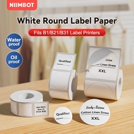 NIIMBOT B1 B2 B21 B31 Printer Sticker Label Pure White Round Thermal Waterproof Kitchen Pantry Tag