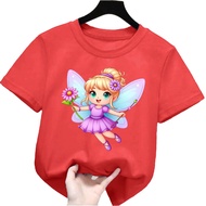 atasan kaos anak perempuan gambar peri cute Tshirt kids lengan pendek 1-12tahun k.162
