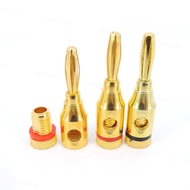 4mm 24k Gold Plated Banana Plugs Wire socket Cable Connectors For Musical Speaker Amplifier Adapter 