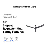 Panasonic F-M15A0 Ceiling Fan 5-Speed Regulator 3 Blades (60") F-M15A0VBWH - 2 UNITS PER BOX