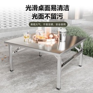 Outdoor Household Stall Barbecue Folding Table Stall Night Market Four Stainless Steel Dining Table 