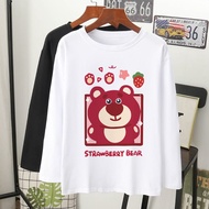 mybhaju strawberry lotso bear baju tshirt muslimah wanita perempuan gadis lengan penjang pakaian cas