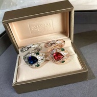BVLGARI ring outle 寶格麗 蛇頭戒指 紅寶石/ 藍寶石