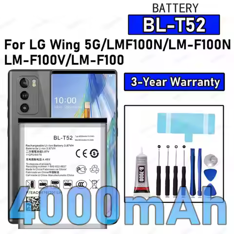 100% New High Quality BL-T52 Battery For LG Wing 5G/LMF100N/LM-F100N/LM-F100V Replacement Battery Ba