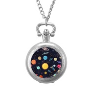 Solar System Planets and Stars Pocket Watches for Men with Chain Digital Vintage Mechanical Pocket W