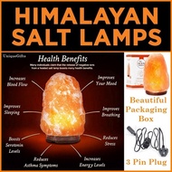 Himalayan Salt Lamp Air Purifier Night Light Dimmer Switch 3 Pin Plug [SphereSwanProsperity Bowl+]