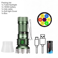 Alonefire X78 7xLED High Bright White/Red/Green/Blue/365nm UV Light Mini Flashlight USB Rechargeable