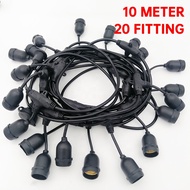 MARKAS Fitting Lampu Gantung Outdoor Kabel 10 Meter Lampu Hias Cafe Lampu Gantung Cafe Kabel Fitting Outdor Dekorasi