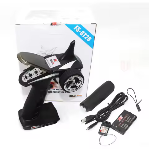 FLYSKY FS-GT2B GT2B 2.4G 3CH Radio Transmitter with GR3E Receiver 3.7V Battery USB cable for RC Car 