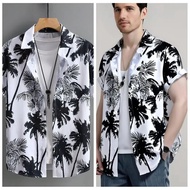 Men Shirts Casual Loose Hawaiian Shirt  Women 3d Print Flower Plants Beach Shirt Women Fashion Short