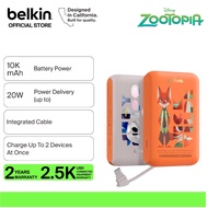 Belkin BPB021qcOG-DY Disney Zootopia BoostCharge Power Bank 10K with Integrated Cable (iphone,USB-C 