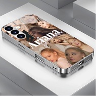 Ariana Luxury Plated Frame Glass Phone Case For Samsung Galaxy S22 S23 S24 S25 Ultra A22 A23 A25 A33