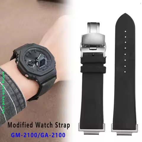 GA-2100 Modified Watchband For Casio G-shock Ga-2100 Vintage cowhide strap Ga2110 Ga-b2100 series Wa