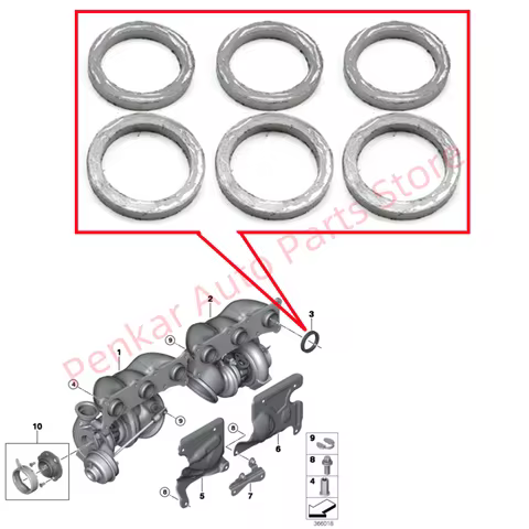 11627558906 Exhaust Manifold Gasket Ring For BMW E82 E88 135i E90 E91 E92 E93 335i E60 535i F01 F02