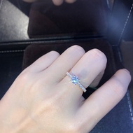 🔥C.three Ready Stock S925 Silver Gold Plated Imitation Diamond Ring Promise Ring Fashion Crystal Engagement Ring Wedding Korean Jewelry