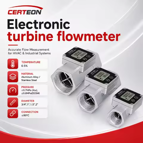 Electronic Turbine Flowmeter ETF for Water Oil Diesel Chemical Liquid Measurement Stainless Steel LC