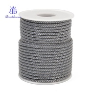 1roll Nylon Threads Milan Cords/Twisted Cords Dark Gray 3mm 21.87 yards(20m)/roll