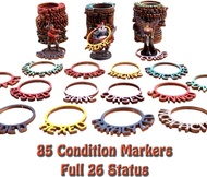 Dungeon & Dragons Condition Markers DND Status Rings for Miniatures, Byhoo 85 Pcs Color Coded Tablet