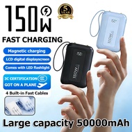 【Singapore Spot】Magnetic 150W 50000mah ccc certified power bank wireless 3c slim vention powerbank f