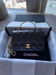 Chanel cf mini handle 20cm 麻花 23S handle 油腊羊皮