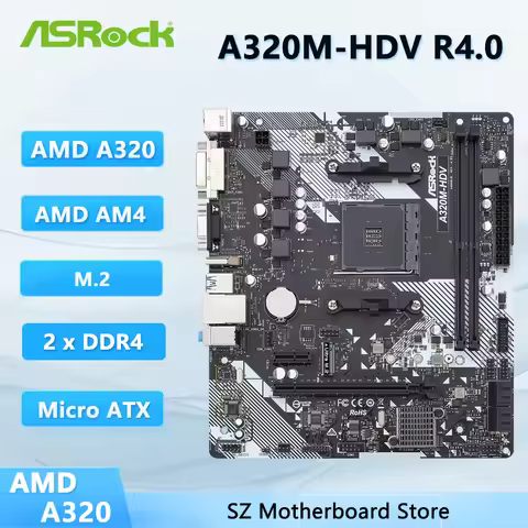 ASRock A320M-HDV R4.0 A320M Motherboard AMD AM4 DDR4 32GB support Ryzen 5 5600 5 PRO 1500 cpu Ultra 