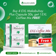 4 BOXES EXL MAKABUHAY PLUS CAPSULE (30s) FREE 1 EXL COFFEE MIX 17-in-1