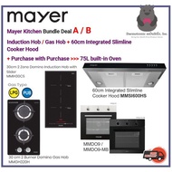 Mayer Kitchen BUNDLE DEAL > Domino Induction Hob or Gas Hob + 60cm Cooker Hood + PWP 75L Oven