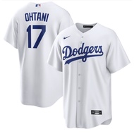 Mens Los Angeles Dodgers 17 Shohei Ohtani Baseball Jersey White Blue Grey