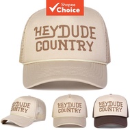 Unisex Hey Dude Country Embroidery Adjustable Mesh Baseball Hat Sun Caps Spring Summer Outdoor Sport