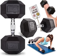 C.P.Sports Hexagon Dumbbell Couples | Set of 2 Hex Dumbbells Choice of 1 kg to 60 kg Made of Steel a