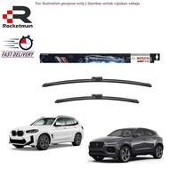 BOSCH AEROTWIN WIPER BLADE BMW X3 G01 F97 G08 2017+ X4 G02 F98 2018+ JAGUAR E-PACE 2017+ (26"+20")