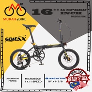 🚲  GOMAX 16" INCH MICROTECH 1 x 11 SPEED FOLDING BIKE 🚲 /  GOMAX BASIKAL LIPAT 16 INCI