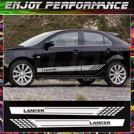 2PCS Car Door Side Skirt Stickers For Mitsubishi Lancer Evo 10 8 9 X 3 Line Auto Accessories Vinyl F