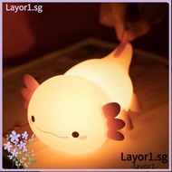 LAYOR Nursery Sleeping Lamp, Nightlights Silicone Night Light,  for Baby Child Cute Axolotl Touch Co
