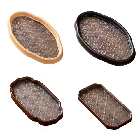 Begonia Flower Glass Tray Cake Fruit Butler Tray for Bedroom Housewarming