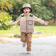 gamchiano Explorer Kits Cargo Vest And Hat Set Kids Explorer Costume for Outdoor