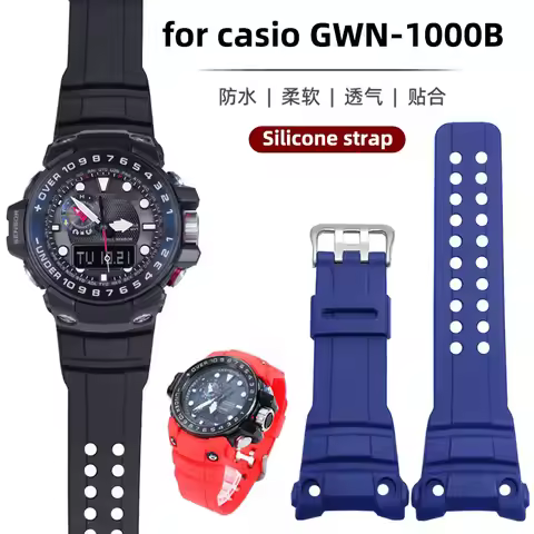 For Casio G-Shock GWN-1000 GWN-1000B 5371 Premium Soft Silicone Resin Replacement Watch Strap Men Sp