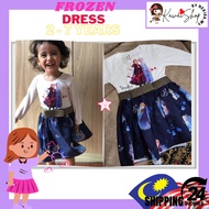 ❤️❤️ [1 - 7 Years ] H&M Disney Frozen Dress Princess ELSA Kids Girl/ Baju Budak Perempuan/Dress Froz