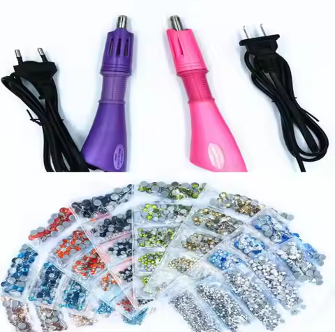 EU / US Fast Heated Hot Fix Rhinestone Applicator Iron-on Wand Heat-fix Tool Gun Mixed Size Hot Fix 