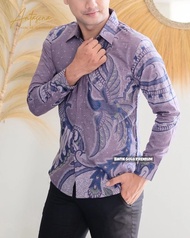 KEMEJA BATIK PRIA PREMIUM WARNAN UNGU SOFT / BATIK PRIA TERBARU 2022 WARNA UNGU MUDA / BATIK PRIA PR