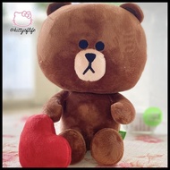 Boneka Boneka Line Friends Brown Bear Love For Valentine