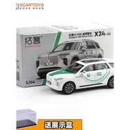 Tuoyi 1/64 Red Flag E-HS9 Dubai Police Car Version Alloy Car Model Simulation Car SUV Collection Orn