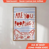 Tranh treo tường Trendy Bathroom Wall Art Colorful Cat Bathroom Wall Art Maximalist wall Art  tặng k