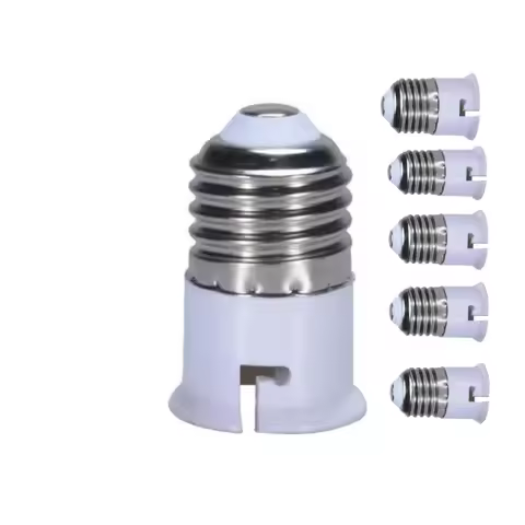 6Pc Bulb Holder E27 To B22 Adapter Converter E26 Light Socket To B22 Light Bulb Base Socket Fits LED