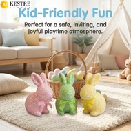 KESTRE Rabbit Easter Figurine, Colorful Handmade Easter Bunny Ornament, Vintage Simulation Bunny Nov