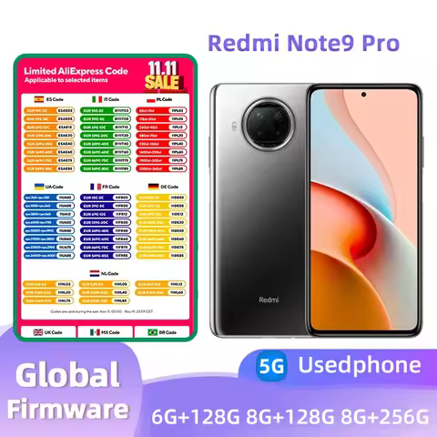 Redmi Note9 Pro 5G Android 6.67-inch RAM 6G ROM 128G Qualcomm Snapdragon 750G Used phone