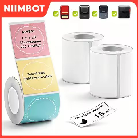 Niimbot Thermal Label Round/White/Color Adhesive Sticker Waterproof Paper Tag Price Tape Price-tag S