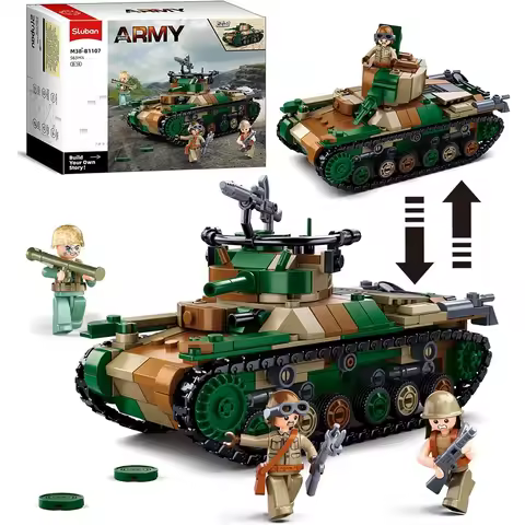 563PCS Type 97 Medium Tank Building Blocks WW II Military Tank Model Bricks With Mini Figures Transf